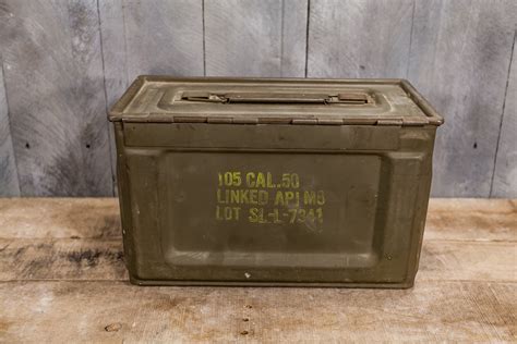 vintage metal ammunition box|old military ammo boxes value.